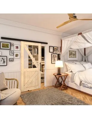 Glasschiebetür BLACK-LINE - Country Astkiefer Model 42