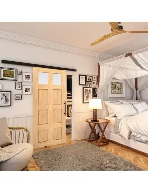 Glasschiebetür BLACK-LINE - Country Sonoma Eiche Model 66