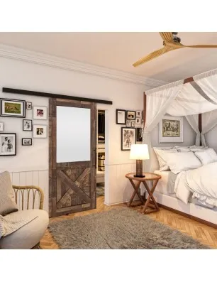 Glasschiebetür BLACK-LINE - Country Altholz Astig Model 53