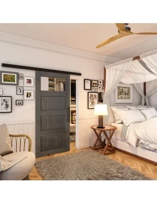 Glasschiebetür BLACK-LINE - Country Schwarz gebeizt Model 34