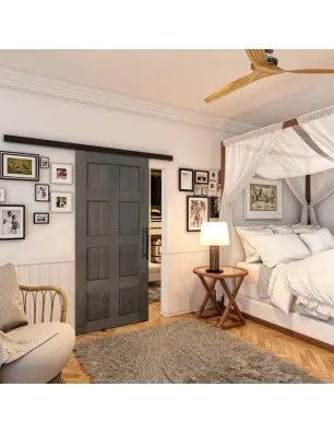 Glasschiebetür BLACK-LINE - Country Schwarz gebeizt Model 60