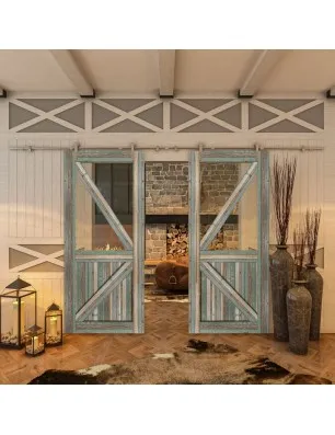 Glasschiebetür PIPE-LINE - Country Bunt geplankt Model 42