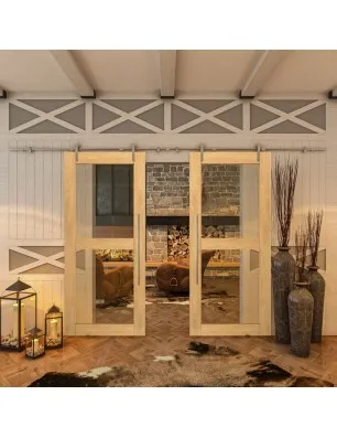 Glasschiebetür PIPE-LINE - Country Sonoma Eiche Model 21