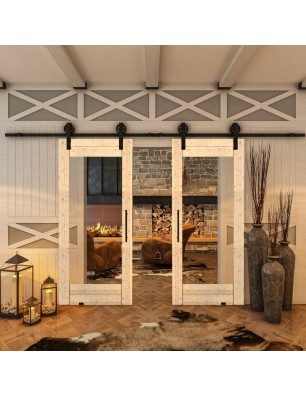 Glasschiebetür BARN-LINE - Country Astkiefer Model 11