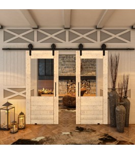 Glasschiebetür BARN-LINE - Country Astkiefer Model 12