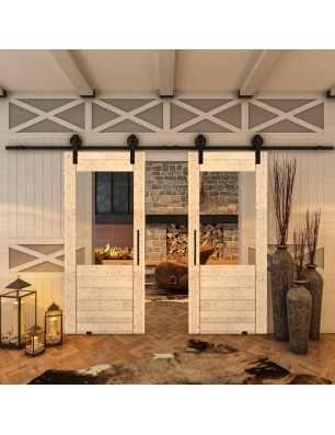 Glasschiebetür BARN-LINE - Country Astkiefer Model 12