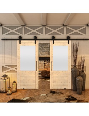 Glasschiebetür BARN-LINE - Country Astkiefer Model 14