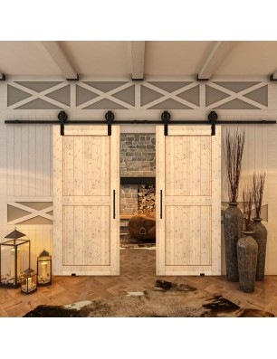 Glasschiebetür BARN-LINE - Country Astkiefer Model 20