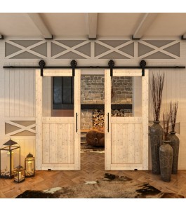 Glasschiebetür BARN-LINE - Country Astkiefer Model 22
