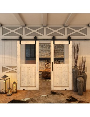 Glasschiebetür BARN-LINE - Country Astkiefer Model 22