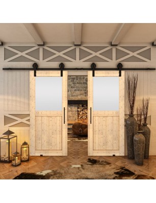 Glasschiebetür BARN-LINE - Country Astkiefer Model 24