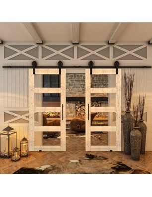 Glasschiebetür BARN-LINE - Country Astkiefer Model 31