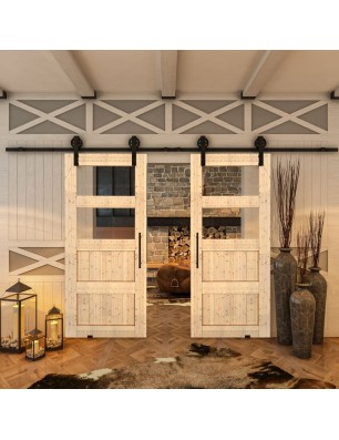 Glasschiebetür BARN-LINE - Country Astkiefer Model 33