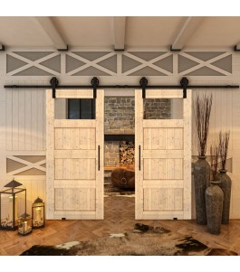 Glasschiebetür BARN-LINE - Country Astkiefer Model 34