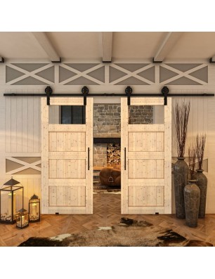 Glasschiebetür BARN-LINE - Country Astkiefer Model 34