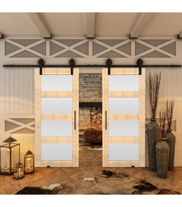 Glasschiebetür BARN-LINE - Country Astkiefer Model 36