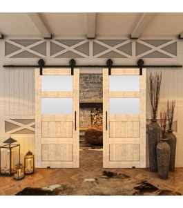 Glasschiebetür BARN-LINE - Country Astkiefer Model 37