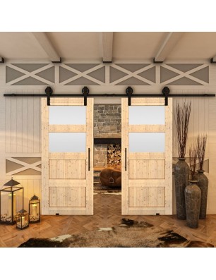 Glasschiebetür BARN-LINE - Country Astkiefer Model 37