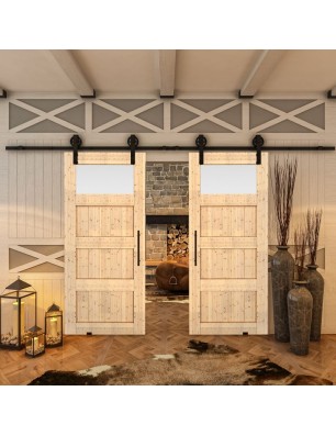 Glasschiebetür BARN-LINE - Country Astkiefer Model 38