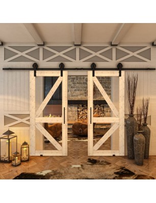 Glasschiebetür BARN-LINE - Country Astkiefer Model 41