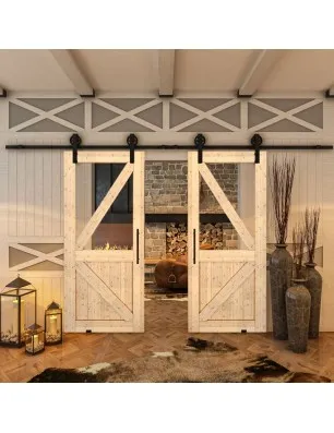 Glasschiebetür BARN-LINE - Country Astkiefer Model 42