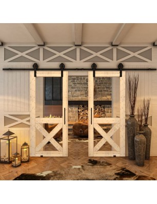 Glasschiebetür BARN-LINE - Country Astkiefer Model 51