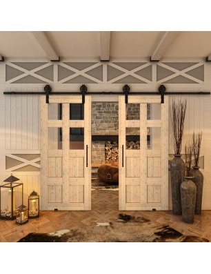 Glasschiebetür BARN-LINE - Country Astkiefer Model 62