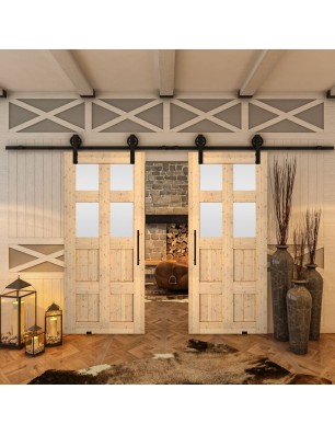 Glasschiebetür BARN-LINE - Country Astkiefer Model 64
