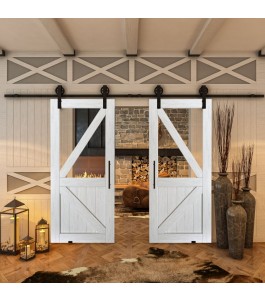 Glasschiebetür BARN-LINE - Country Weiss Rustikal Model 42