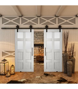 Glasschiebetür BARN-LINE - Country Weiss Rustikal Model 65