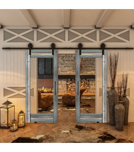 Glasschiebetür BARN-LINE - Country Bunt geplankt Model 11