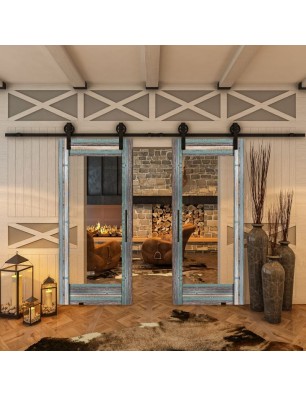 Glasschiebetür BARN-LINE - Country Bunt geplankt Model 11