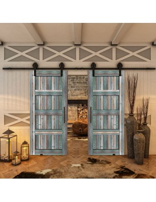 Glasschiebetür BARN-LINE - Country Bunt geplankt Model 30