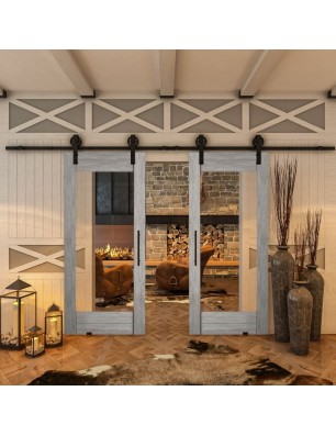 Glasschiebetür BARN-LINE - Country Graueiche Model 11
