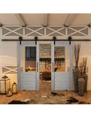 Glasschiebetür BARN-LINE - Country Graueiche Model 12