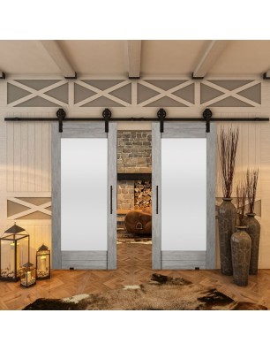 Glasschiebetür BARN-LINE - Country Graueiche Model 13