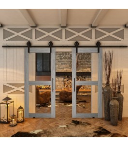 Glasschiebetür BARN-LINE - Country Graueiche Model 21