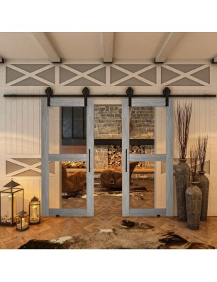 Glasschiebetür BARN-LINE - Country Graueiche Model 21
