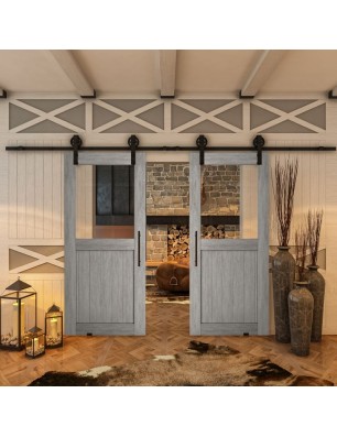 Glasschiebetür BARN-LINE - Country Graueiche Model 22