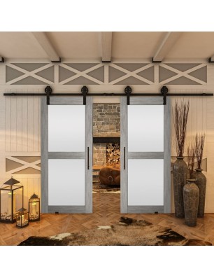 Glasschiebetür BARN-LINE - Country Graueiche Model 23