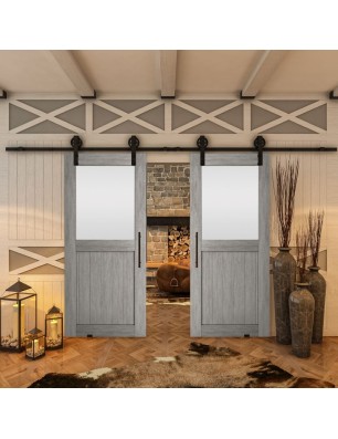 Glasschiebetür BARN-LINE - Country Graueiche Model 24