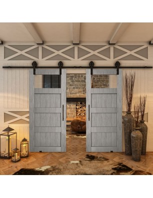 Glasschiebetür BARN-LINE - Country Graueiche Model 34