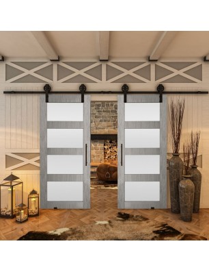 Glasschiebetür BARN-LINE - Country Graueiche Model 35