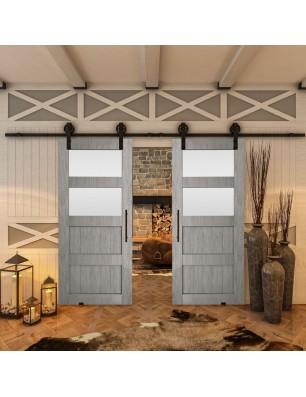 Glasschiebetür BARN-LINE - Country Graueiche Model 37