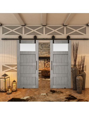 Glasschiebetür BARN-LINE - Country Graueiche Model 38