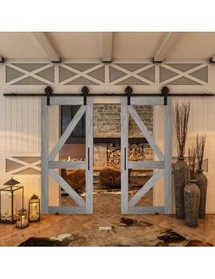 Glasschiebetür BARN-LINE - Country Graueiche Model 41