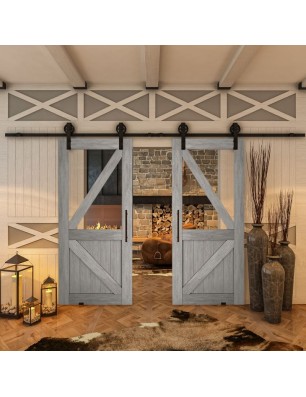 Glasschiebetür BARN-LINE - Country Graueiche Model 42