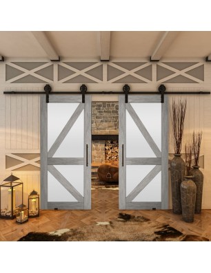 Glasschiebetür BARN-LINE - Country Graueiche Model 43