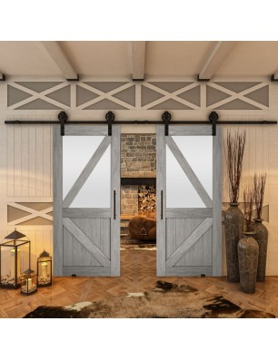 Glasschiebetür BARN-LINE - Country Graueiche Model 44