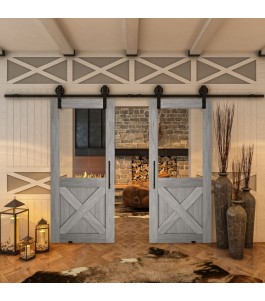 Glasschiebetür BARN-LINE - Country Graueiche Model 52